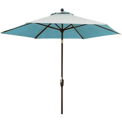 Hanover 9 ft. Blue Table Umbrella for Traditions Outdoor Dining Collection