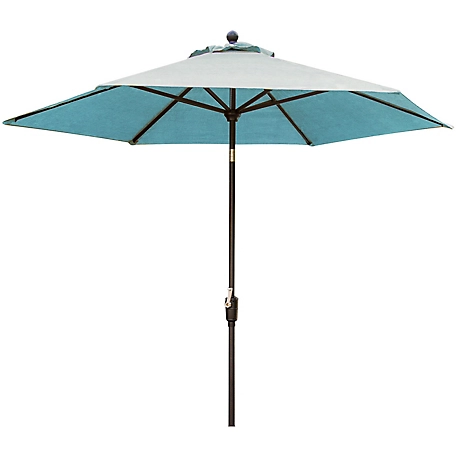 Hanover 9 ft. Blue Table Umbrella for Traditions Outdoor Dining Collection