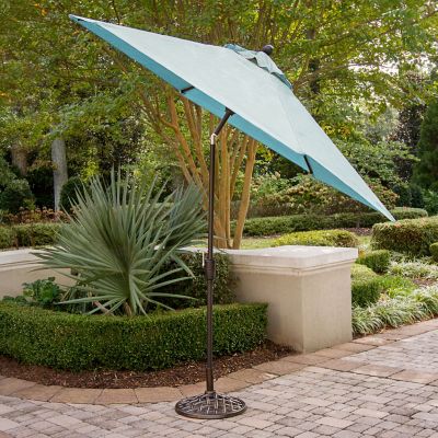 Image showing  9 ft. Blue Table Umbrella for Traditions Outdoor Dining Collection