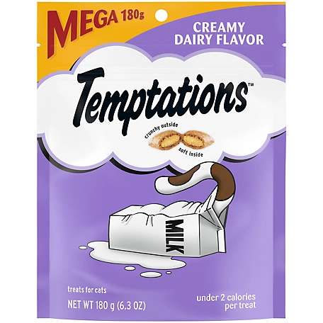 Temptations Classic Crunchy and Soft Cat Treats, Creamy Dairy Flavor, 6.3 oz. Pouch