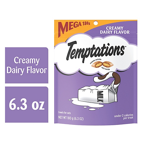 Temptations Classic Crunchy and Soft Cat Treats Creamy Dairy Flavor, 6.3 oz. Pouch