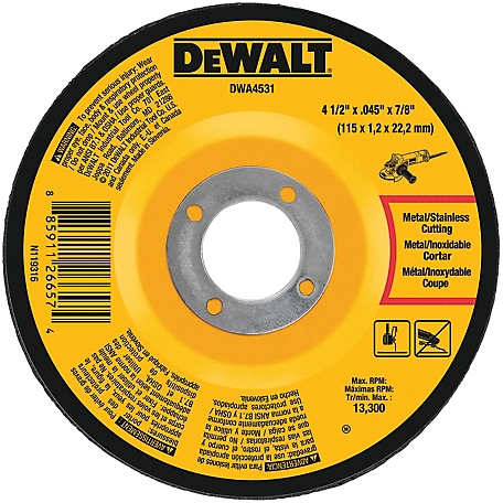 DeWALT 4-1/2 in. x 0.045 x 7/8 in. Type 27 HP Metal Cutting Wheels, 5-Pack
