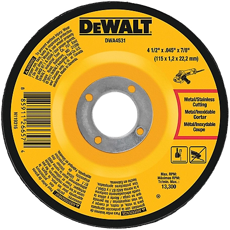 DeWALT 4-1/2 in. x 0.045 x 7/8 in. Type 27 HP Metal Cutting Wheels, 5-Pack