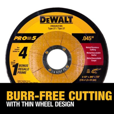 Image showing  4-1/2 in. x 0.045 in. x 7/8 in. Type 27 HP Metal Cutting Wheels, 5-Pack
