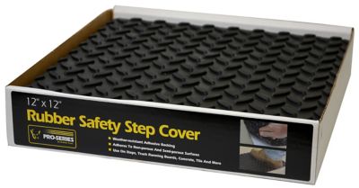 12 in. x 12 in. Self-Adhesive Rubber Safety Mat with Tread Surface