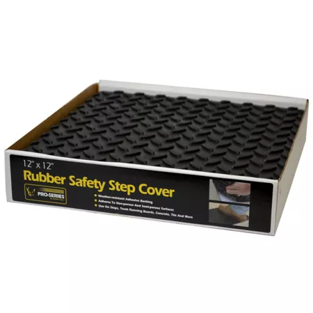 Pro-Series Adhesive Rubber Step Covers 12 in x 12 in 12-Pack Anti Slip Tape