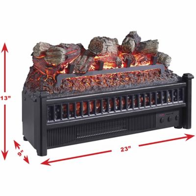 Pleasant Hearth Electric Log Insert Removeable Fireback Heater Black