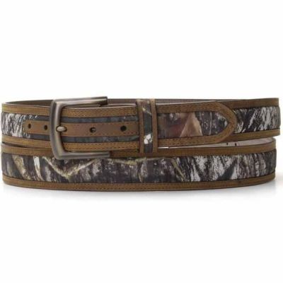Nocona Men's Leather Camo Belt with Center Inlay, 1-1/2 in.
