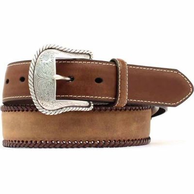 Nocona Men's Top Hand Whipstitch Leather Belt, Brown