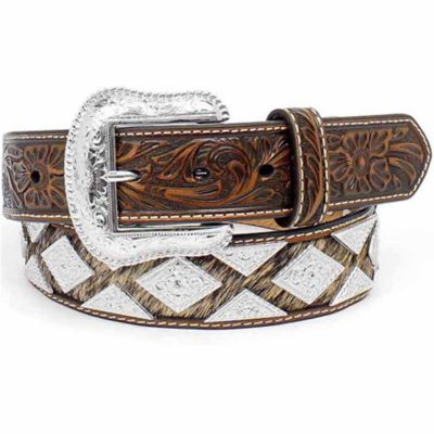 Nocona Men's Pro Metal Shield Bling Belt, 1-1/2 in.