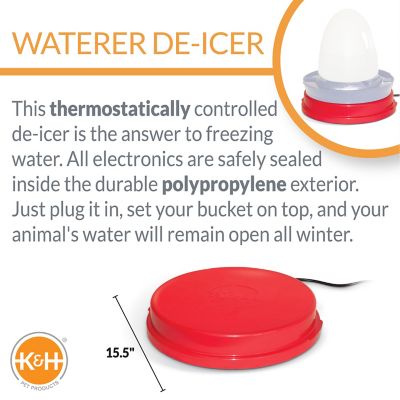 Image showing  80W Universal Waterer Deicer, 15.3 in. x 3 in., Red