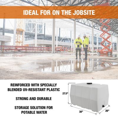 Image showing 5 th Romotech 100 gal. Square Water Tank, Natural