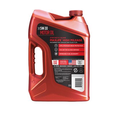 Image showing  5 qt. 5W-30 High-Mileage with MaxLife Technology Motor Oil