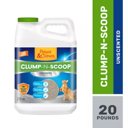 Paws & Claws Clump-N-Scoop Unscented Clumping Clay Cat Litter 20 lb Pitcher Cat Litter