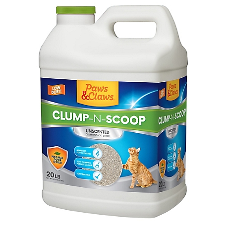 Paws & Claws Clump-N-Scoop Unscented Clumping Clay Cat Litter, 20 lb. Jug