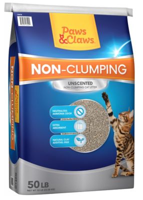 Paws & Claws Unscented Non-Clumping Clay Cat Litter, 50 lb. Bag