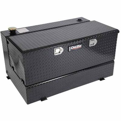 Dee Zee 111 gal. Brite-Tread Aluminum L-Shaped Transfer Tank with Chest Box, Black