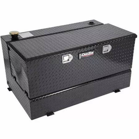 Dee Zee 111 gal Brite-Tread Aluminum L-Shaped Transfer Tank with Trunk Black Fuel Transfer Tanks