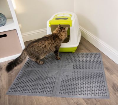 Image showing  Purr-fect Paws Multi-Purpose Cat Litter Mat, Gray, Extra Large
