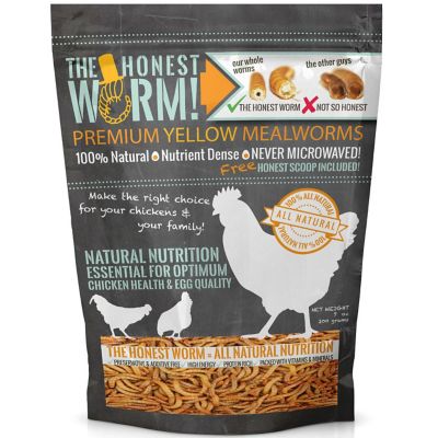 The Honest Worm! Premium Yellow Mealworm Chicken Treats for Optimal Chicken Health, 7 oz.