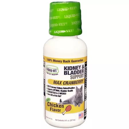 Liquid-Vet Kidney and Bladder Support Formula for Cats Chicken Flavor 8 oz. Cat Urinary Tract Health