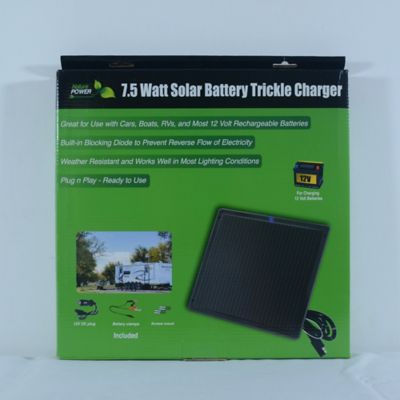 Image showing 5 th Nature Power 7.5-Watt Amorphous Solar Battery Trickle Charger for 12V Systems