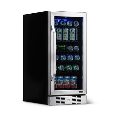 Luma Comfort 15" Built-in 96 Can Beverage Fridge in Stainless Steel with Precision Temperature Controls and Adjustable Shelves
