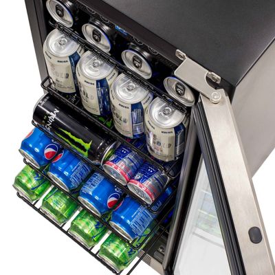 Image showing 6 th Luma Comfort 96-Can Capacity 15 in. Built-in Beverage Fridge in Stainless Steel, Temperature Controls and Adjustable Shelves