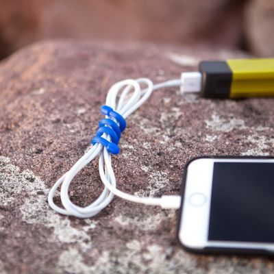 Image showing  Assorted Gear Tie Reusable Rubber Twist Ties, 8-Pack