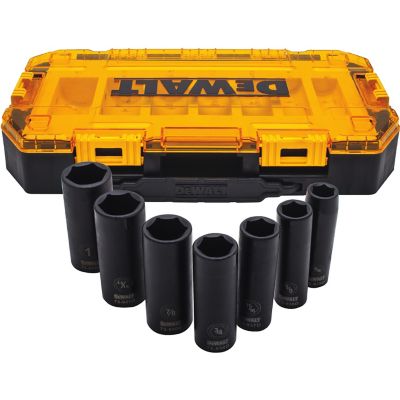 DEWALT 1/2 in. Drive SAE Assorted Deep Impact Socket Set, 7 pc.
