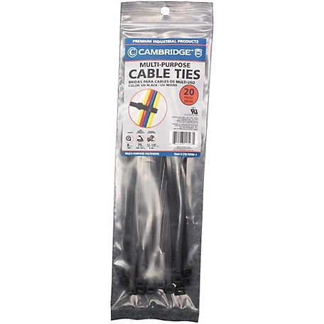 Cambridge 8 in. Cable Ties UVB 20-Pack