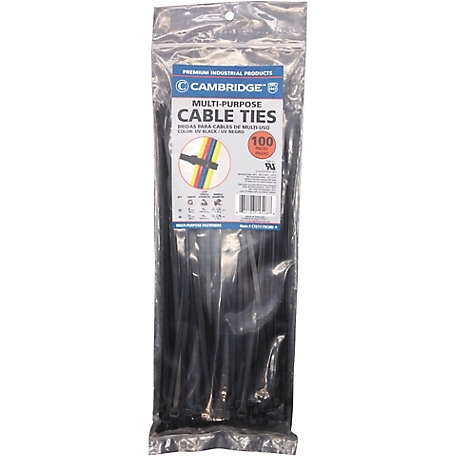 Cambridge 8 in. and 11 in. Cable Ties Assortment Standard 75 lb. 100-Pack