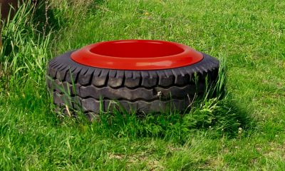 Image showing  16 qt. Round Tire Livestock Feeder