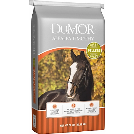 DuMOR Alfalfa/Timothy Hay Horse Feed Pellets, 50 lb.
