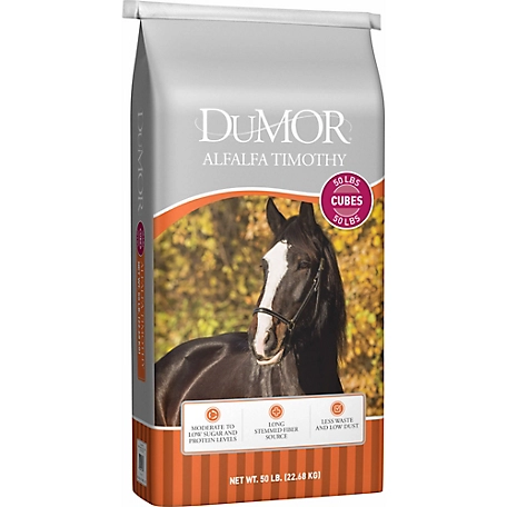 DuMOR Premium Alfalfa/Timothy Hay Horse Feed Cubes, 50 lb. at