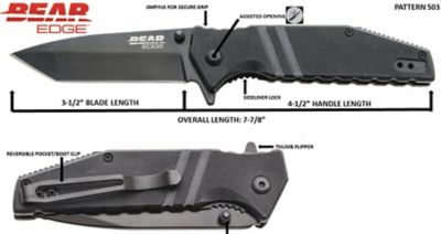 Image showing  3.5 in. G10 Assisted Tanto Sideliner Folding Knife, Black