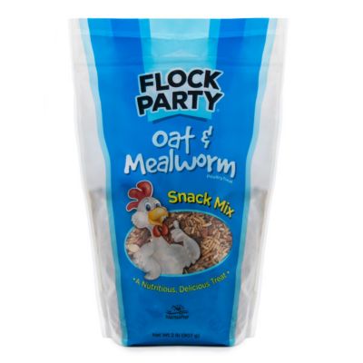 Flock Party Snack Mix Oat and Mealworm Poultry Treats, 16 oz.