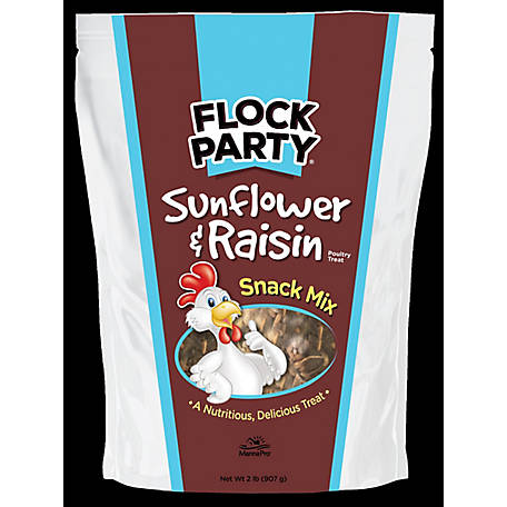 Flock Party Sunflower and Raisin Snack Mix Poultry Treats, 2 lb.