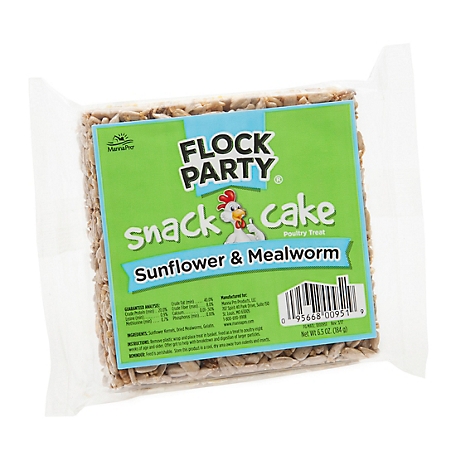 Flock Party Snack Cake Poultry Treat, Sunflower and Mealworm