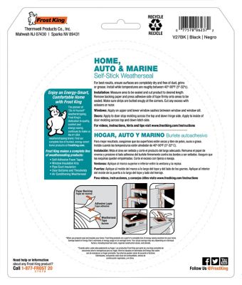 Image showing  5/16 in. x 9/16 in. x 10 ft. Foam All Climate Premium Rubber Self-Stick Weatherseal, Black