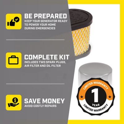 Image showing  Home Stand-By Generator Maintenance Kit for 11-14 kW Units, Spark Plugs, Air Filter, Oil Filter