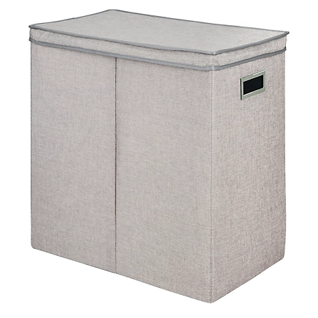 Greenway Collapsible Double Sorter Laundry Hamper, Gray Linen