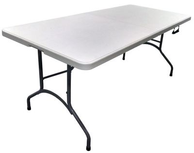 HEAVY DUTY 6FT OUTDOOR PLASTIC TABLE HALF FOLDING MARKET STALL PASTING CAR BOOT 