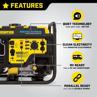 Champion Power Equipment 4000 3500 Watt Rv Ready Digital Hybrid Portable Generator Quiet Technology At Tractor Supply Co