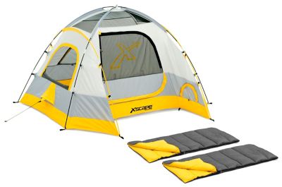 Xscape Designs Vertex 4-Person Dome Tent, with 2 Sleeping Bags, XKT400-A1