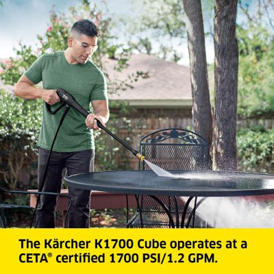 Image showing  1,700 PSI 1.2 GPM Electric Cold Water K1700 CUBE Pressure Washer, 16 in. x 13 in. x 11.5 in.