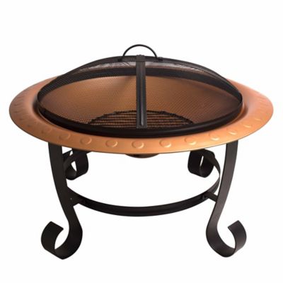 Pleasant Hearth Brentwood Fire Pit with Cooking Grid, Warm Copper Paint