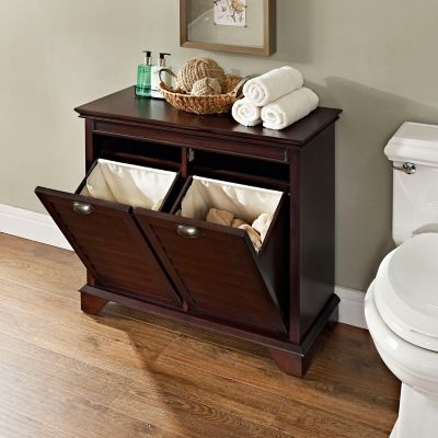 Image showing 5 th Crosley Lydia Linen Laundry Hamper, Espresso