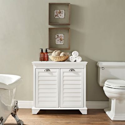 Image showing  Lydia Linen Laundry Hamper, White