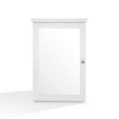 Image showing  19.25 in. x 28 in. x 5.25 in. Wooden Lydia Mirrored Wall Cabinet, White